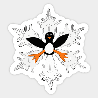 Penguin snow flake Sticker